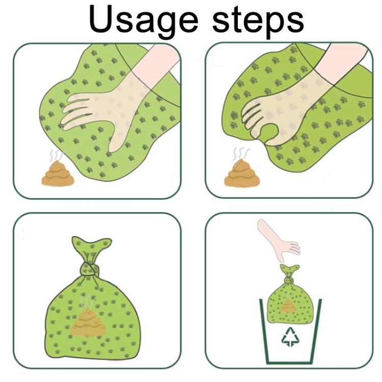 15 Bags Per Roll Dog Poop Bags Refill Rolls Leak-Proof Pet Waste Bags Eco-Friendly Unscented With Cute Footprint Design, 0.8 Silk, 1.3 Silk