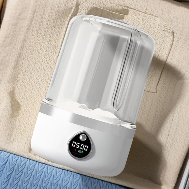 F1 1.5L Mini Underwear Desktop Washing Machine Portable Two-Speed Digital Display Washing Machine, Plug-in White, Plug-in Khaki, Rechargeable White, Rechargeable Khaki