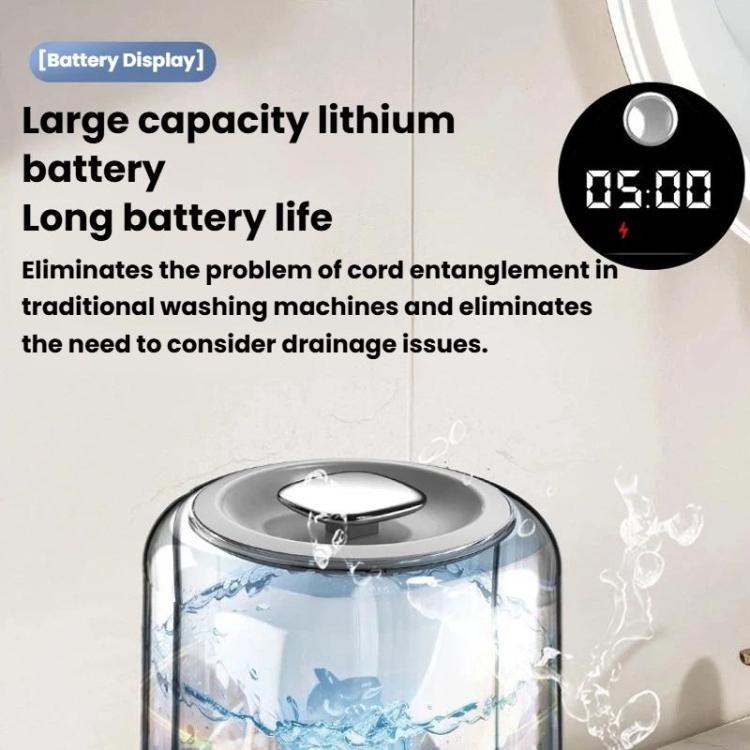 F1 1.5L Mini Underwear Desktop Washing Machine Portable Two-Speed Digital Display Washing Machine, Plug-in White, Plug-in Khaki, Rechargeable White, Rechargeable Khaki