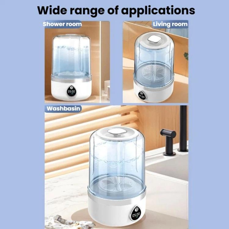 F1 1.5L Mini Underwear Desktop Washing Machine Portable Two-Speed Digital Display Washing Machine, Plug-in White, Plug-in Khaki, Rechargeable White, Rechargeable Khaki