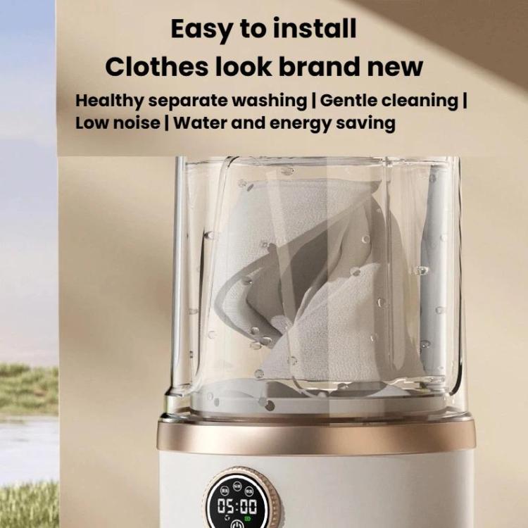 A07 2L Portable Washing Machine With 3 Modes Waterproof & Quiet Underwear Washing Cup, Plug-in White, Rechargeable White, Plug-in Khaki, Rechargeable Khaki