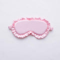 Faux Silk Satin Sleep Mask with Ruffle Edge Soft Breathable Eye Mask Light Blocking Blindfold with Elastic Strap