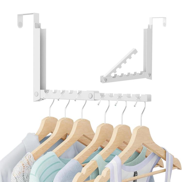 FS-2621 Double Folding Over-The-Door Clothes Drying Rack No-Drill Door Storage Hanger, FS-2621