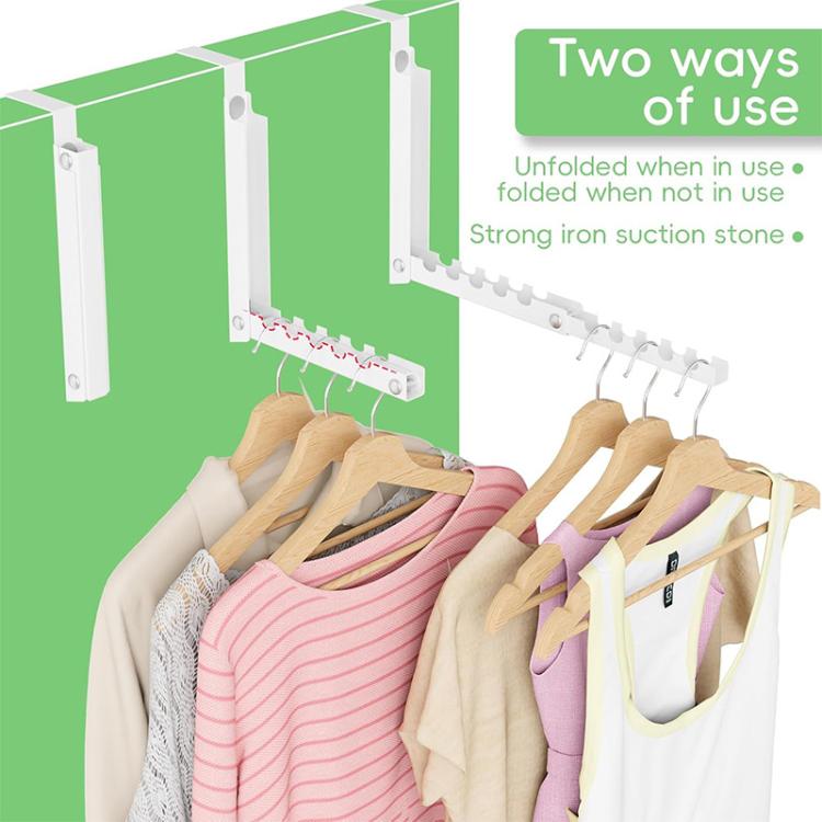 FS-2621 Double Folding Over-The-Door Clothes Drying Rack No-Drill Door Storage Hanger, FS-2621