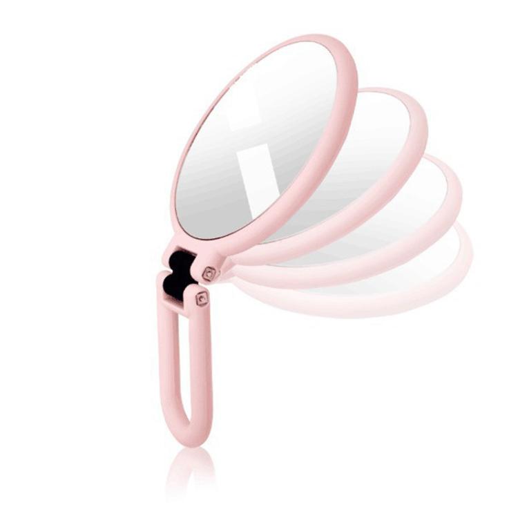 12cm Double Sided Magnifying Makeup Mirror with Handle Folding Pedestal Mirror Portable Travel Vanity Mirror, 2X, 5X, 10X, 15X