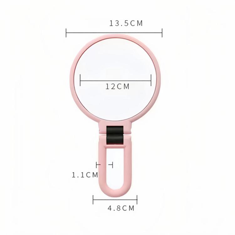 12cm Double Sided Magnifying Makeup Mirror with Handle Folding Pedestal Mirror Portable Travel Vanity Mirror, 2X, 5X, 10X, 15X