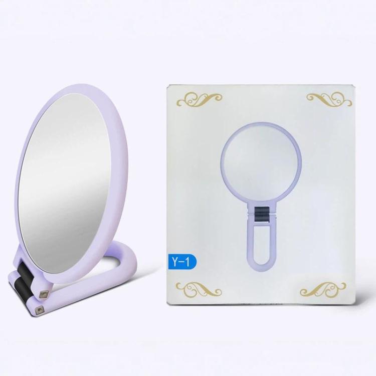 12cm Double Sided Magnifying Makeup Mirror with Handle Folding Pedestal Mirror Portable Travel Vanity Mirror, 2X, 5X, 10X, 15X