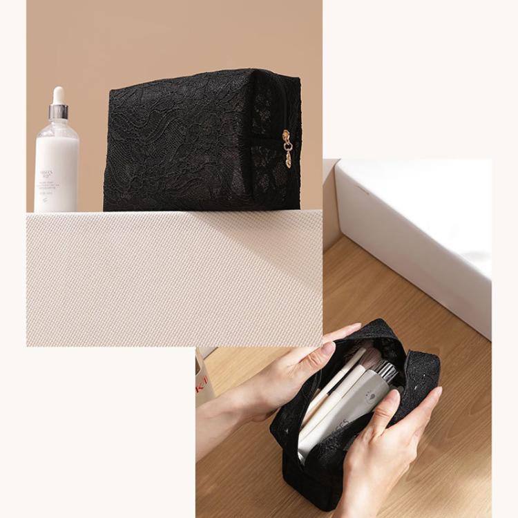 Large Capacity Lace Cosmetic Bag Portable Handheld Makeup Storage Bag