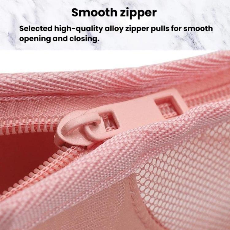 Large Capacity Mesh Portable Cosmetic Bag For Eyebrow Pencils, Lipsticks & Makeup Brushes