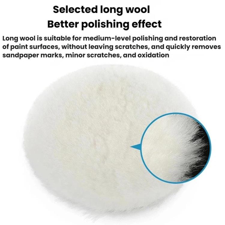 Wool Polishing Wheel Mirror Surface Buffing Stone Seam Car Detailing Waxing Self-Adhesive Pad For Angle Grinder, 3 inch 80mm, 4 inch 100mm, 5 inch 125mm, 6 inch 150mm, 7 inch 180mm