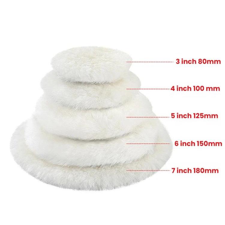 Wool Polishing Wheel Mirror Surface Buffing Stone Seam Car Detailing Waxing Self-Adhesive Pad For Angle Grinder, 3 inch 80mm, 4 inch 100mm, 5 inch 125mm, 6 inch 150mm, 7 inch 180mm