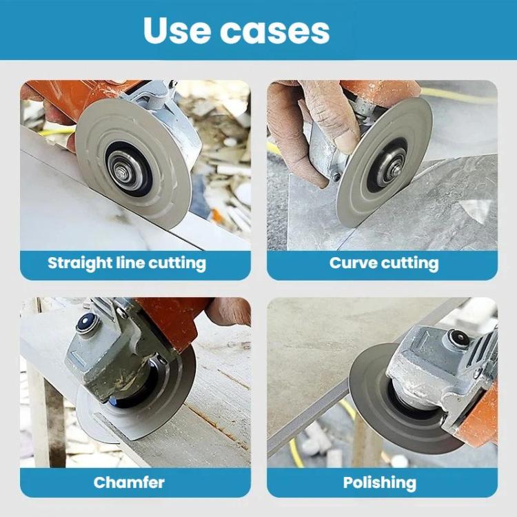 Sintered Stone Cutting Disc Ceramic Tile Trimming Dual-Use Flat Grinding Wheel, 100x20x1.0mm