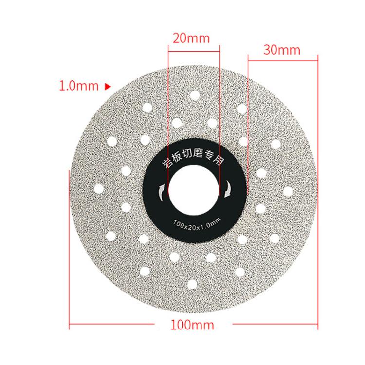 Sintered Stone Cutting Disc Ceramic Tile Trimming Dual-Use Flat Grinding Wheel, 100x20x1.0mm
