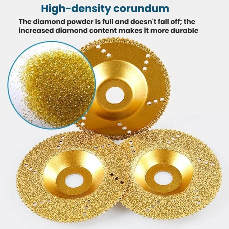 Diamond Cutting Disc Marble Brazed Cup Grinding Wheel Quartz Ceramic Tile Edge Grinding For Angle Grinder, Silver, Silver With Teeth, Gold, Gold With Teeth