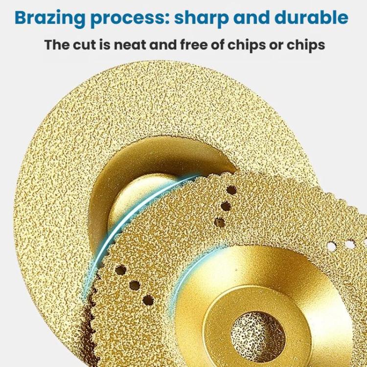 Diamond Cutting Disc Marble Brazed Cup Grinding Wheel Quartz Ceramic Tile Edge Grinding For Angle Grinder, Silver, Silver With Teeth, Gold, Gold With Teeth