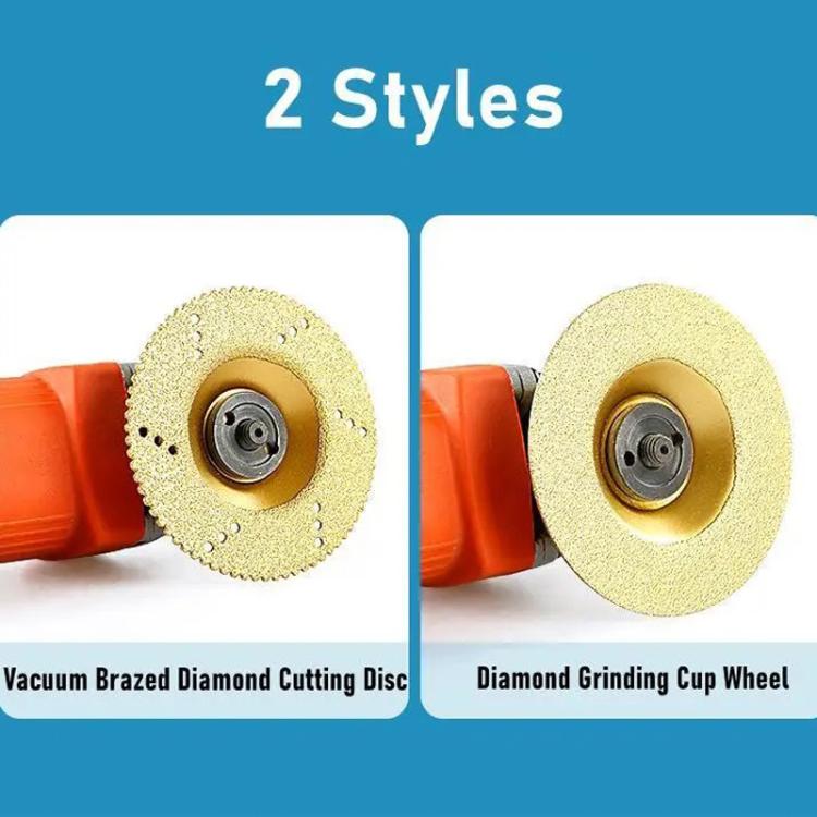Diamond Cutting Disc Marble Brazed Cup Grinding Wheel Quartz Ceramic Tile Edge Grinding For Angle Grinder, Silver, Silver With Teeth, Gold, Gold With Teeth