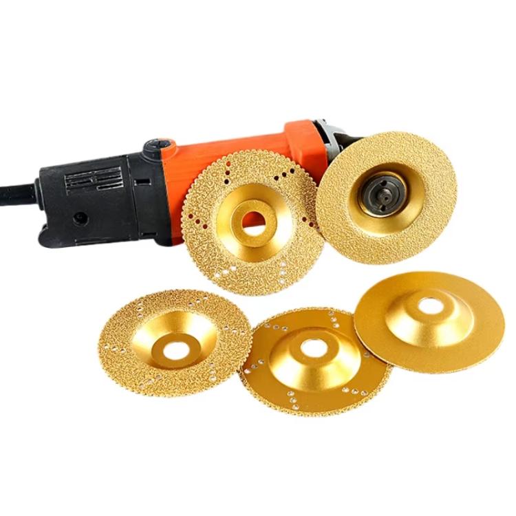 Diamond Cutting Disc Marble Brazed Cup Grinding Wheel Quartz Ceramic Tile Edge Grinding For Angle Grinder, Silver, Silver With Teeth, Gold, Gold With Teeth