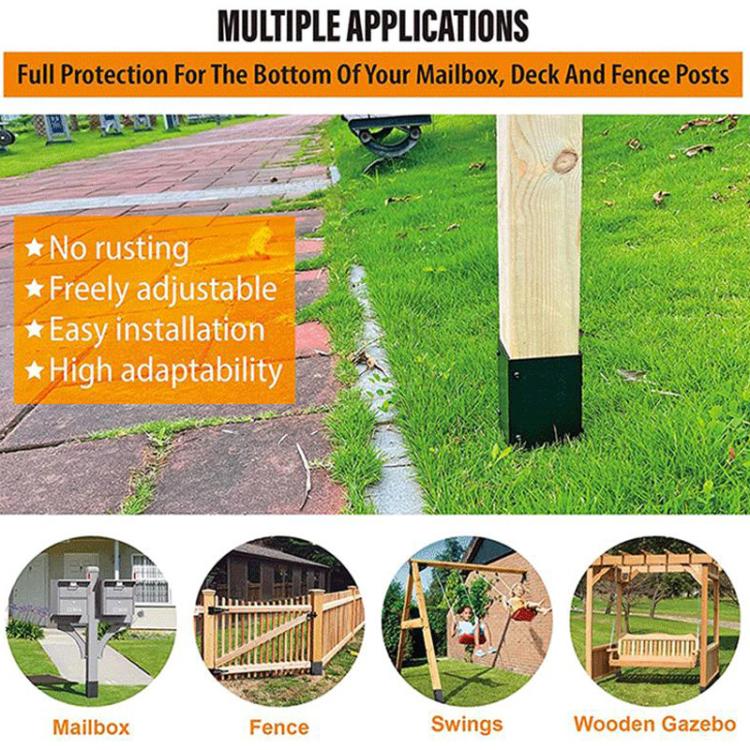 Adjustable Post Protector Metal Post Protection Kit For Wooden Mailboxes & Fences