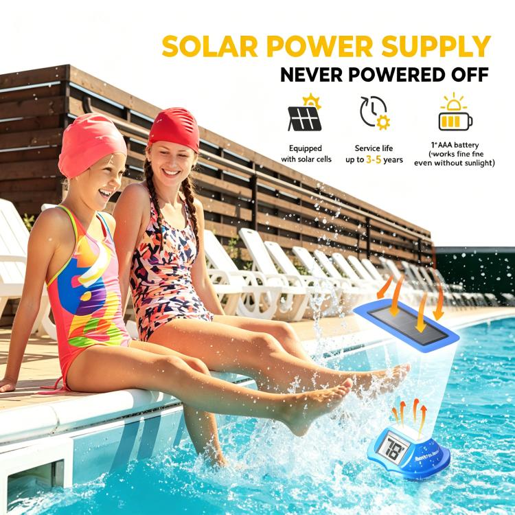 BALDR Waterproof Floating Pool Thermometer With Solar Power Dual Screen Anti-Fog Display For Swimming Pools, Hot Tubs, Fish Ponds, 0579T