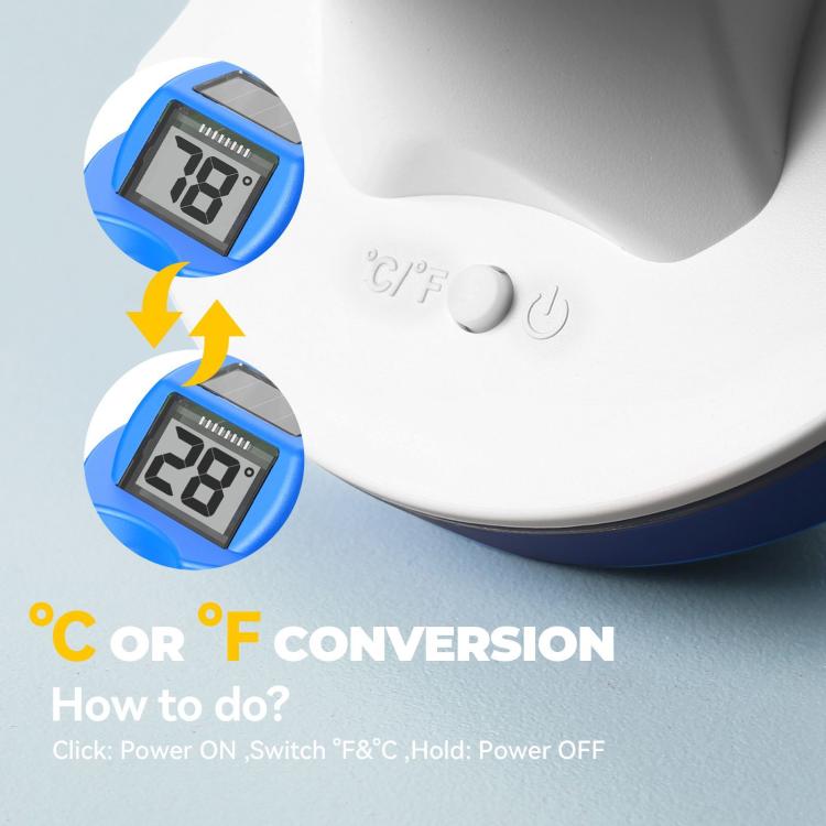 BALDR Waterproof Floating Pool Thermometer With Solar Power Dual Screen Anti-Fog Display For Swimming Pools, Hot Tubs, Fish Ponds, 0579T