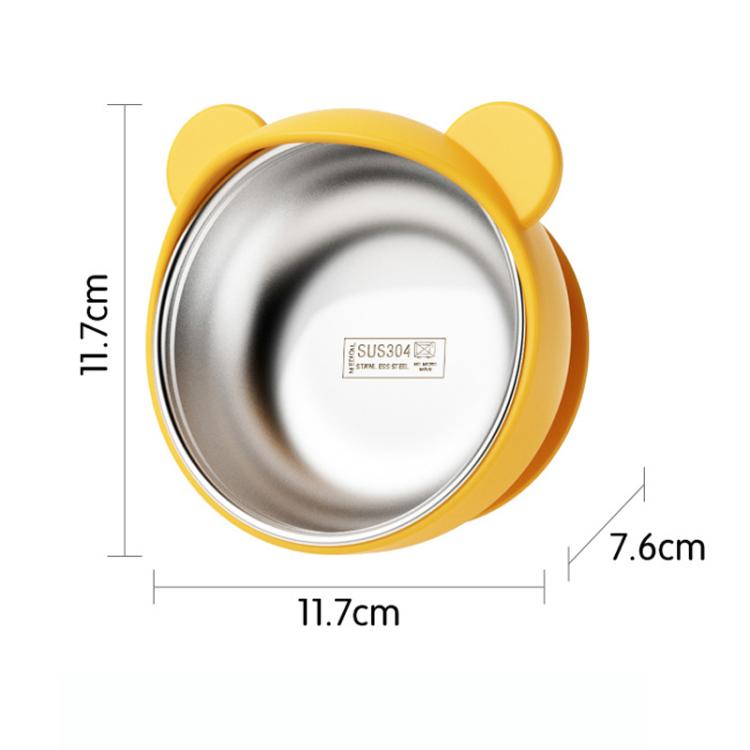 Baby Feeding Bowl with Strong Suction Base, 304 Stainless Steel Inner & Silicone Outer Shell, Spill-Proof Insulated Toddler Training Bowl
