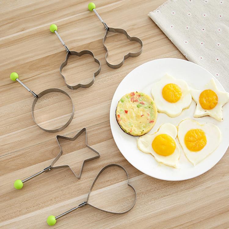 430 Stainless Steel Egg Mold DIY Rice Ball Mold Egg Cooker, 5-Piece Set