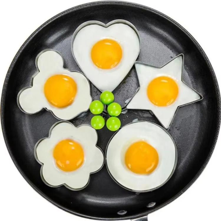 430 Stainless Steel Egg Mold DIY Rice Ball Mold Egg Cooker, 5-Piece Set