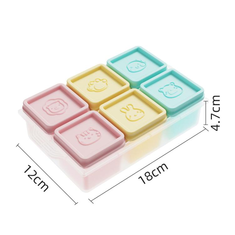Silicone Baby Food Storage Container Ice Cube Tray 6 Individual 4oz Portions Freezer Tray with Lids