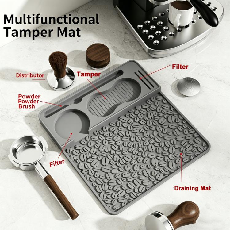 Silicone Espresso Tamping Mat Multi-Function Coffee Tamper Holder Station Non-Slip Espresso Bar Mat