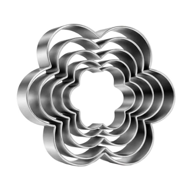 430 Stainless Steel Cookie Cutter Cookie Cake Mold, LsCook 5-Piece Set Flower Shaped