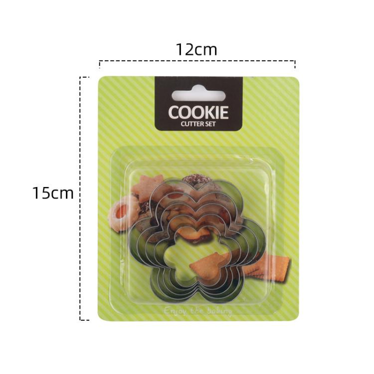 430 Stainless Steel Cookie Cutter Cookie Cake Mold, LsCook 5-Piece Set Flower Shaped