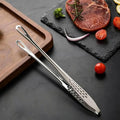 LsCook 28cm Home BBQ Tongs 304 Stainless Steel Steak Clips, 304 Stainless Steel
