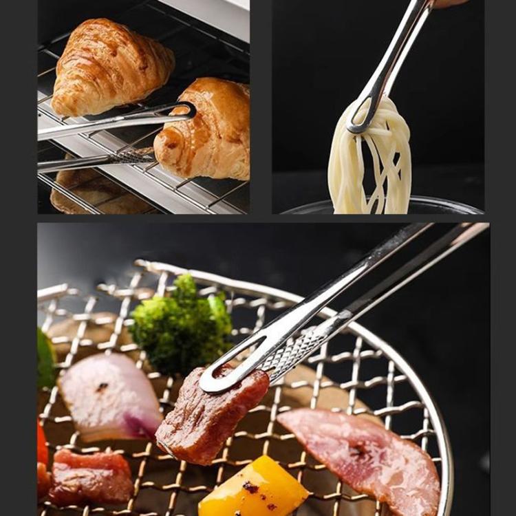 LsCook 28cm Home BBQ Tongs 304 Stainless Steel Steak Clips, 304 Stainless Steel