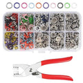 Metal 5-Claw Snap Button Set Colorful Snap Fasteners For Clothing, 100 Hollow + Pliers, 100 Solid + Pliers, 200 Solid + Pliers, 200 Solid + Pliers + Power Rod + Rubber Ring
