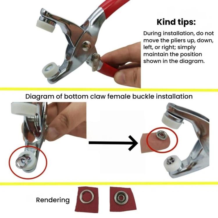 Metal 5-Claw Snap Button Set Colorful Snap Fasteners For Clothing, 100 Hollow + Pliers, 100 Solid + Pliers, 200 Solid + Pliers, 200 Solid + Pliers + Power Rod + Rubber Ring