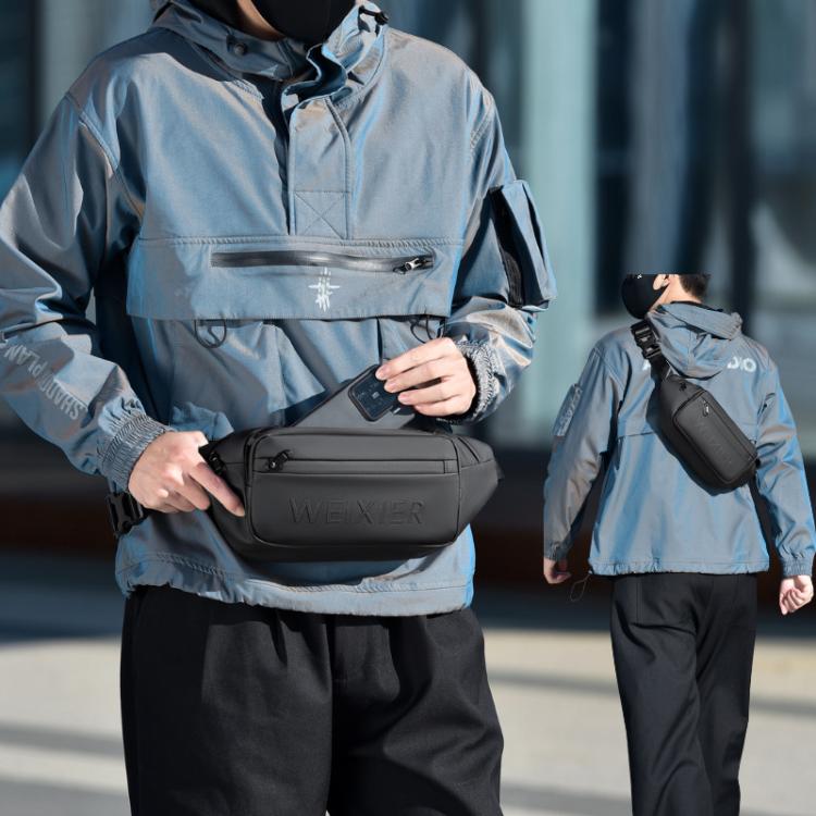 WEIXIER Y9581 Mens Sling Bag Waterproof Fanny Pack Crossbody Shoulder Chest Bag