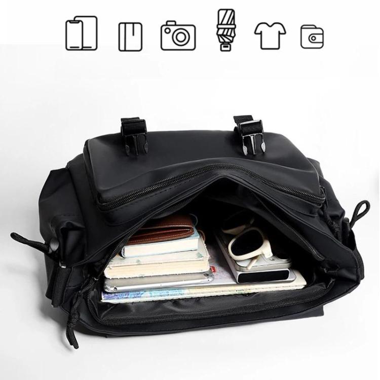 WEIXIER Multi-Pocket Crossbody Messenger Bag Water-Resistant Durable Techwear Satchel Shoulder Bag for Hiking Daily Work, Large, Small