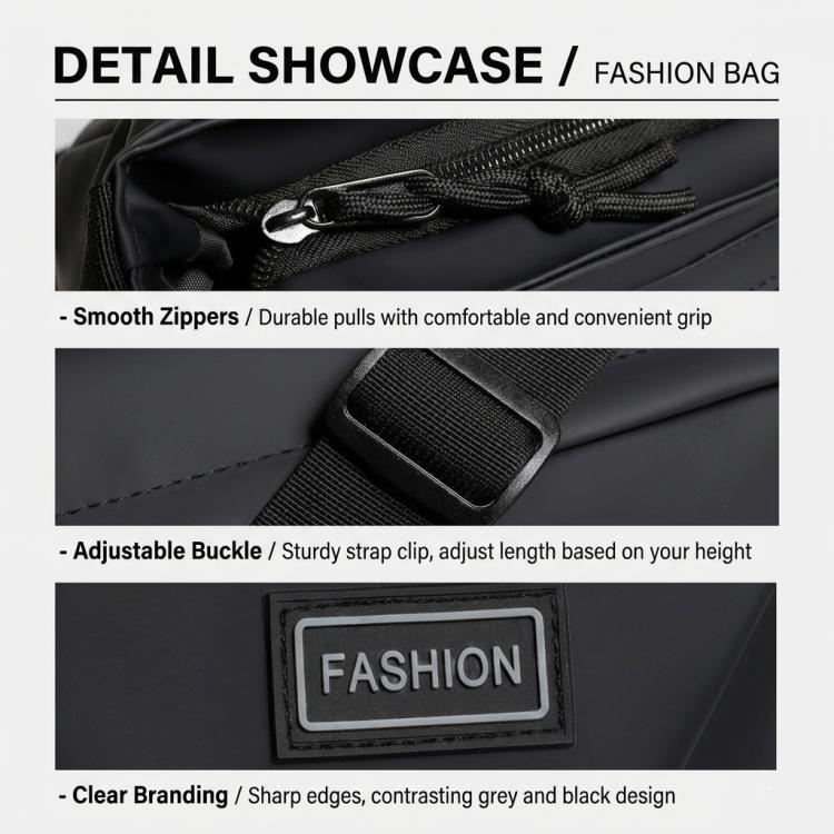 WEIXIER Multi-Pocket Crossbody Messenger Bag Water-Resistant Durable Techwear Satchel Shoulder Bag for Hiking Daily Work, Large, Small