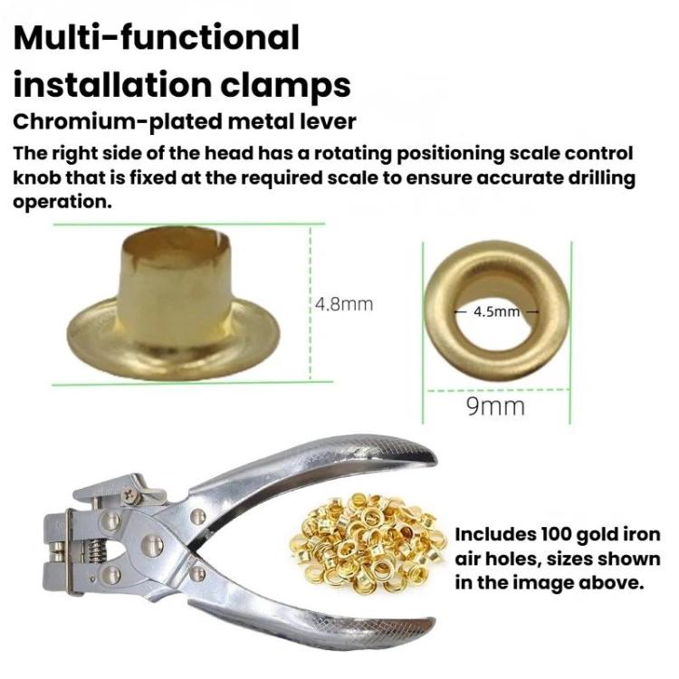 5mm Metal Eyelets For Clothing, Shoes & Belts, 10-Slot Storage Box, With Pliers Aircraft Packaging, With Pliers OPP Bag