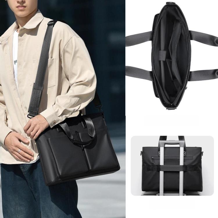 WEIXIER Men Briefcase Laptop Bag Waterproof Business Messenger Bag with Luggage Strap