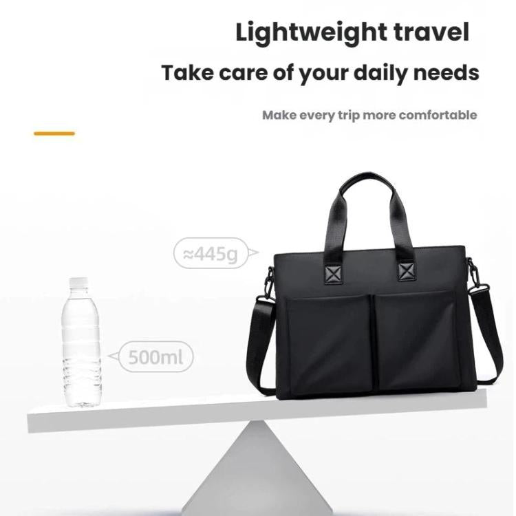 WEIXIER Men Briefcase Laptop Bag Waterproof Business Messenger Bag with Luggage Strap