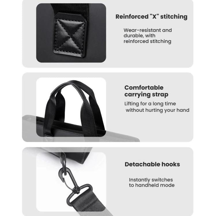 WEIXIER Men Briefcase Laptop Bag Waterproof Business Messenger Bag with Luggage Strap