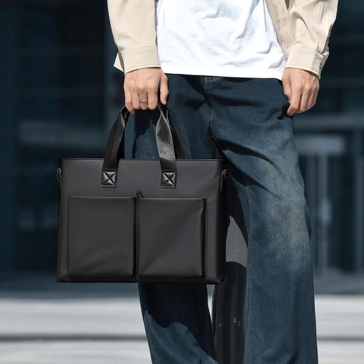 WEIXIER Men Briefcase Laptop Bag Waterproof Business Messenger Bag with Luggage Strap