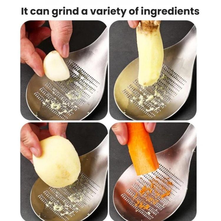 LsCook Ginger Garlic Grinder Manual Home Use Ginger Masher, 430 Steel Large Spoon Grinder