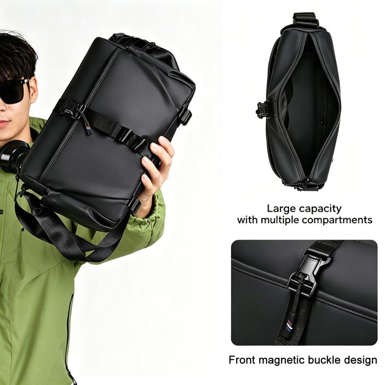 WEIXIER WD5628 Men Sling Bag Large Capacity Chest Pack With Magnetic Buckle, Expandable Bottom For Tripod