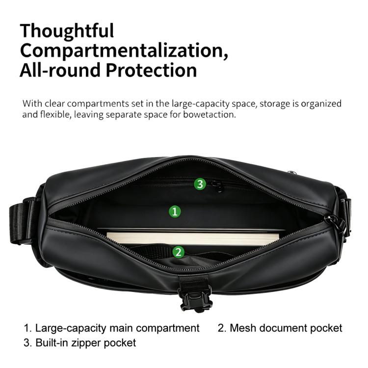 WEIXIER WD5628 Men Sling Bag Large Capacity Chest Pack With Magnetic Buckle, Expandable Bottom For Tripod