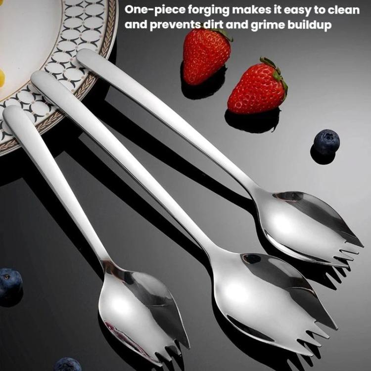 LsCook 304 Stainless Steel Salad Spoon Fork Instant Noodle Pasta Fork, Medium