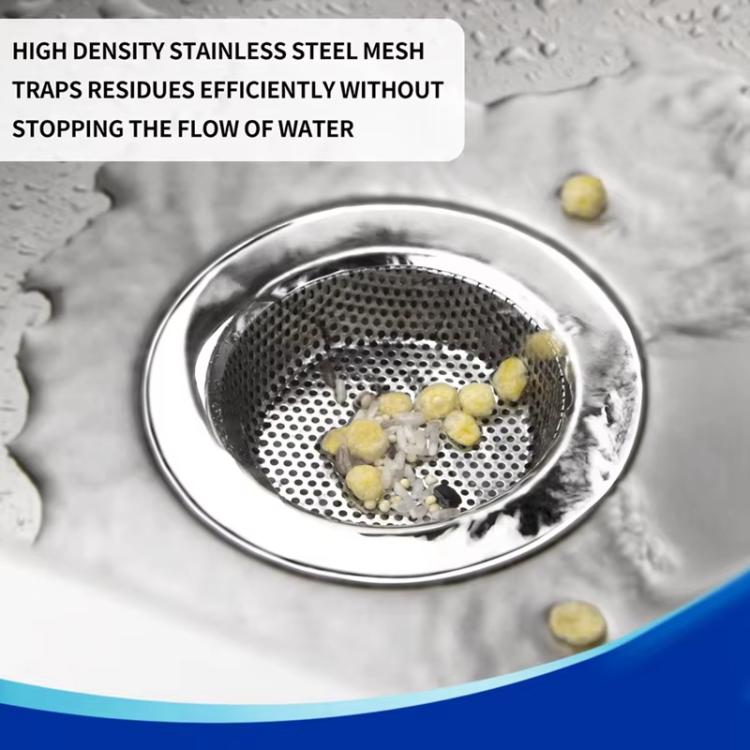 LsCook 11.5 cm Wide-Rim Stainless Steel Sink Strainer Metal Food Residue Filter Tool