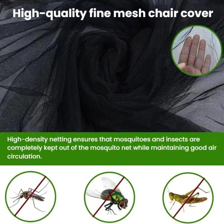 Outdoor Portable Waterproof Swing Mosquito Net Sunshade Mesh Net For Fishing & Patio Rocking Chairs, 82 x 89 x 160cm, 155 x 125 x 205cm, 185 x 125 x 205cm, 205 x 125 x 205cm