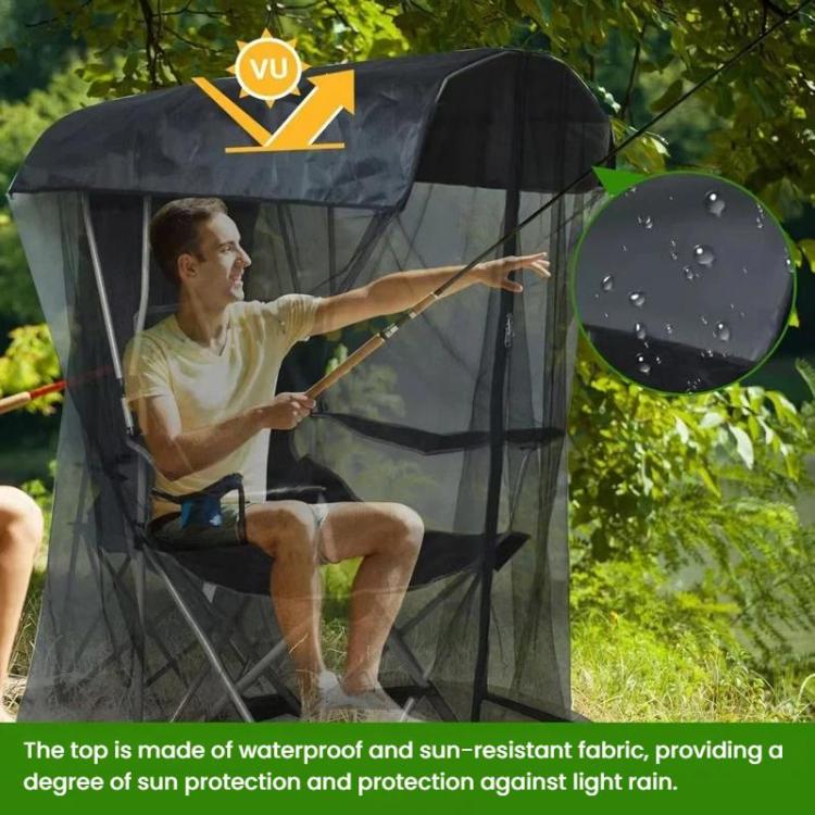 Outdoor Portable Waterproof Swing Mosquito Net Sunshade Mesh Net For Fishing & Patio Rocking Chairs, 82 x 89 x 160cm, 155 x 125 x 205cm, 185 x 125 x 205cm, 205 x 125 x 205cm